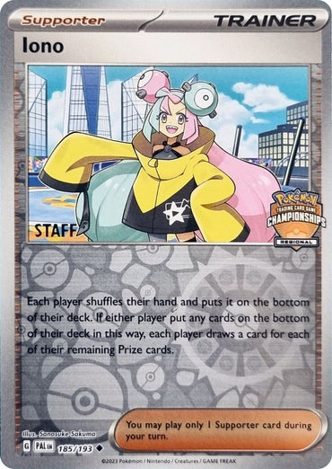 Iono (185/193) (Regional Championships Promo Staff) [League & Championship Cards]