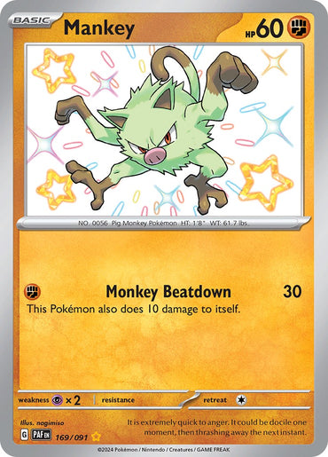 Mankey (169/091) [Scarlet & Violet: Paldean Fates]