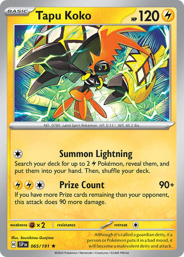 Tapu Koko (065/191) (Theme Deck Exclusive) [Scarlet & Violet: Surging Sparks]