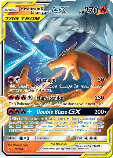 Reshiram & Charizard GX (20/214) [Sun & Moon: Unbroken Bonds]