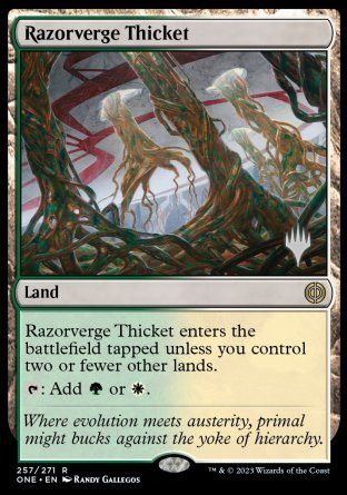 Razorverge Thicket (Promo Pack) [Phyrexia: All Will Be One Promos]